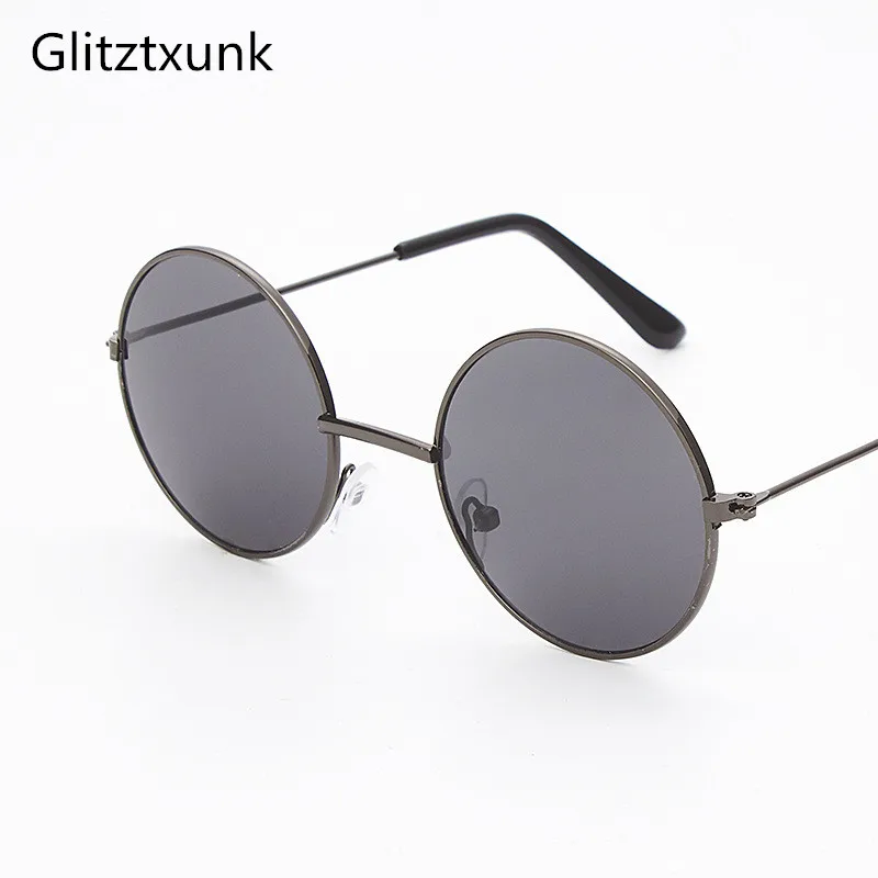 Черные круглые винтажные детские солнцезащитные очки Glitztxunk для девочек и