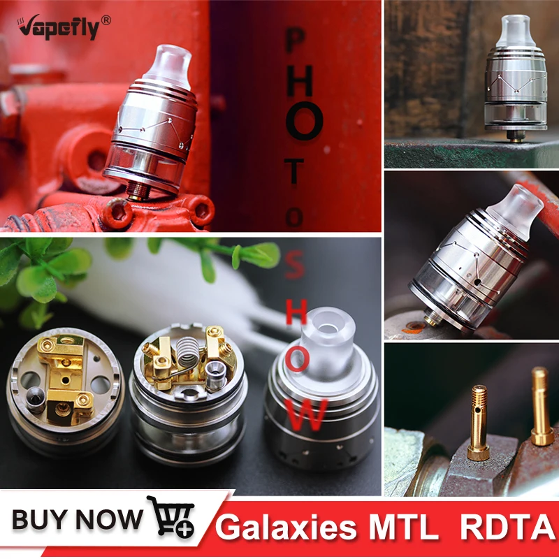 

Original Vapefly Galaxies MTL Squonk RDTA 510 thread vape tank Top-filling Bottom feeding Anti-heat vs RDA RTA