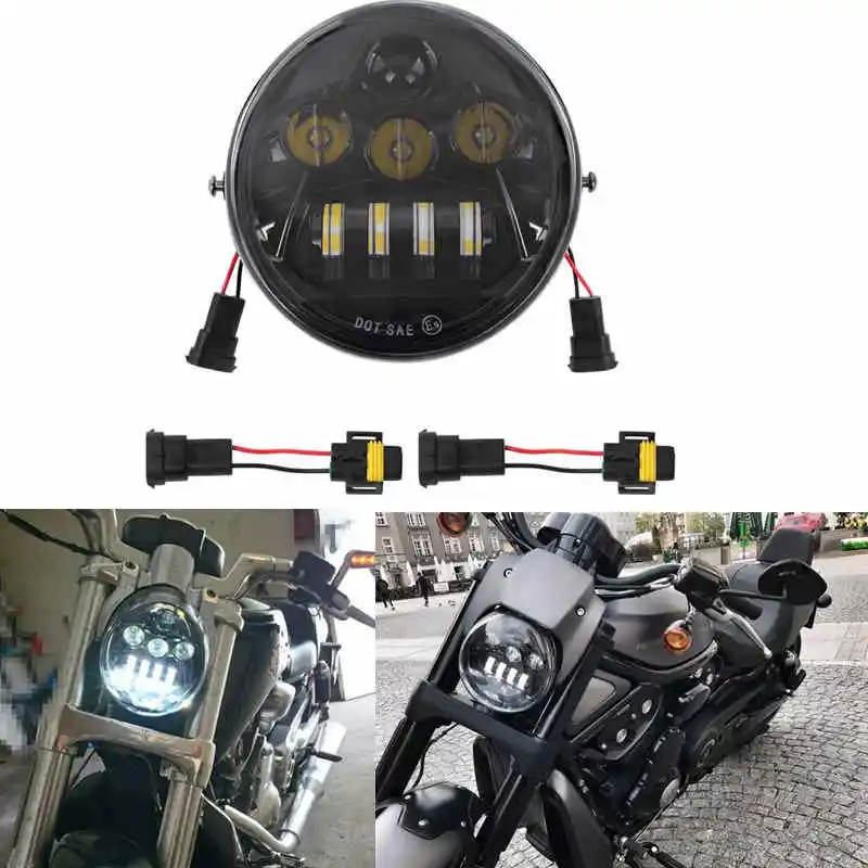 E9 DOT VRSC/V-ROD светодиодный фары с дневным ходовым светом vrod фары овальные для V стержня VRSCF VRSC VRSCR