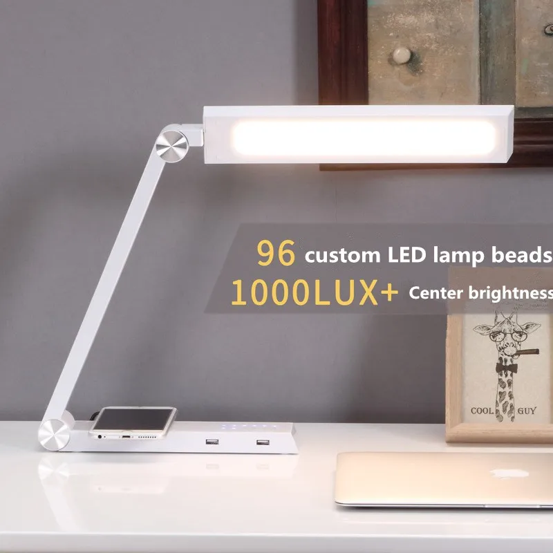  LED Smart Wireless Charging Desk Lamp Foldable Triangle Reading Light Multi-function Eye Protection - 33046379209