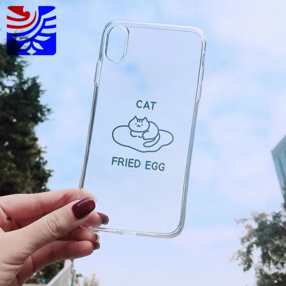 PEIPENG Simple transparent Cartoon cat phone case For iPhone 6 6s Plus X XS MAX XR 8 7 Plus lovely Protective Back Plastic Soft Cover Shockproof07