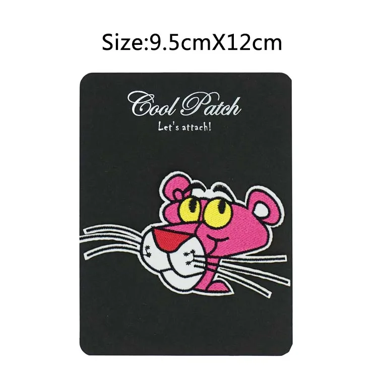 

4.7" PINK PANTHER Face Cartoon character Uniform Costume Movie TV Uniform Embroidered LOGO Iron On Patch Emo Goth Rockabilly