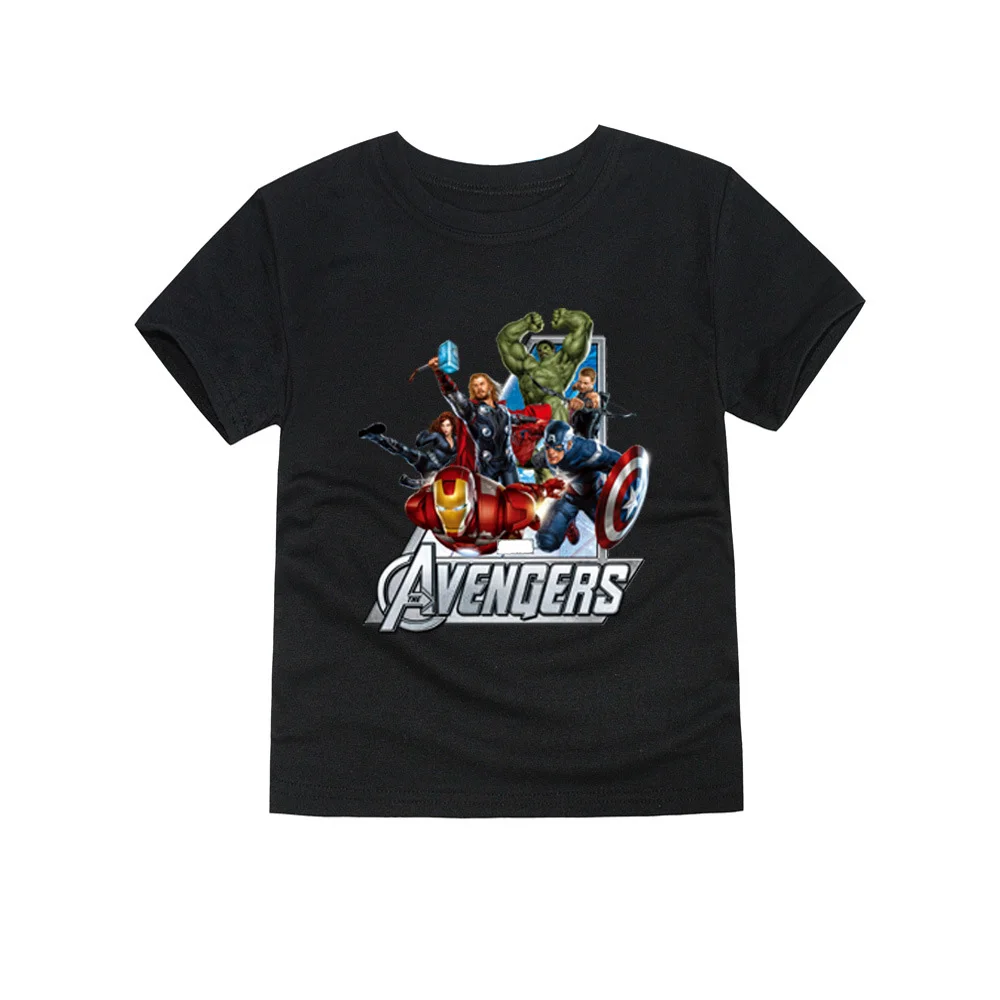 10 цветов, футболка «мстители» хлопок, футболка для девочек, одежда для мальчиков лето,, футболка с супергероем детская подростковая одежда - Цвет: AS Photo