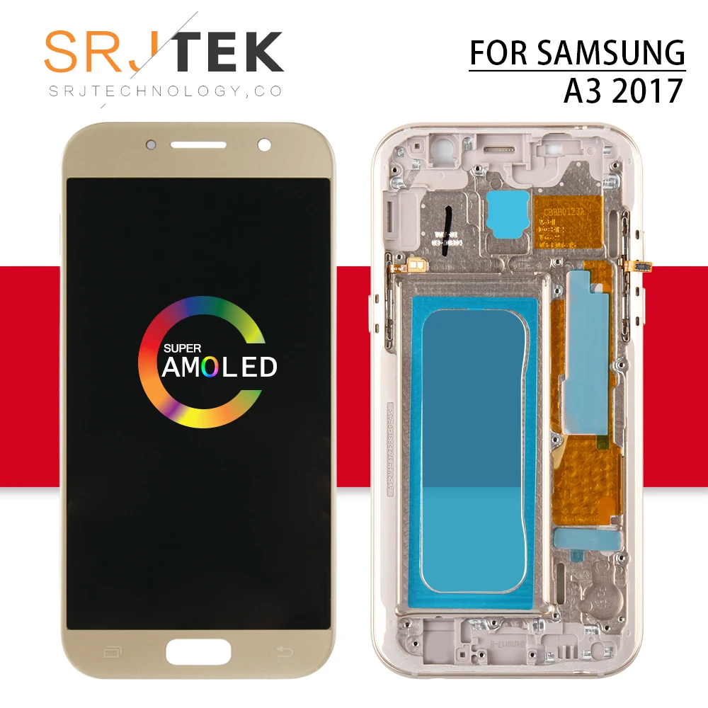 

AMOLED A320F LCD For Samsung A3 2017 LCD A3 Display Touch Screen Digitizer Sensor Frame For Galaxy A3 A320 LCD A320F Display