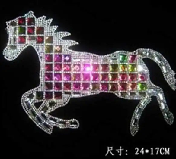 

Classic big horse rhinestones motif hot fix rhinestone transfer motifs iron rhinestone appliques rhinestones fix applique