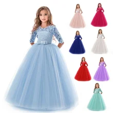 Кружевное платье с короткими рукавами для девочек; элегантные Детские платья для девочек 3-15 лет; фатиновое кружевное свадебное вечернее платье принцессы; одежда для детей