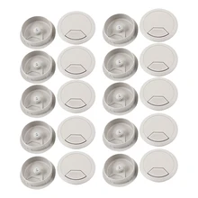 HOT GCZW-PC Desk Gray Plastic 50mm Diameter Grommet Cable Hole Cover 20 Pcs