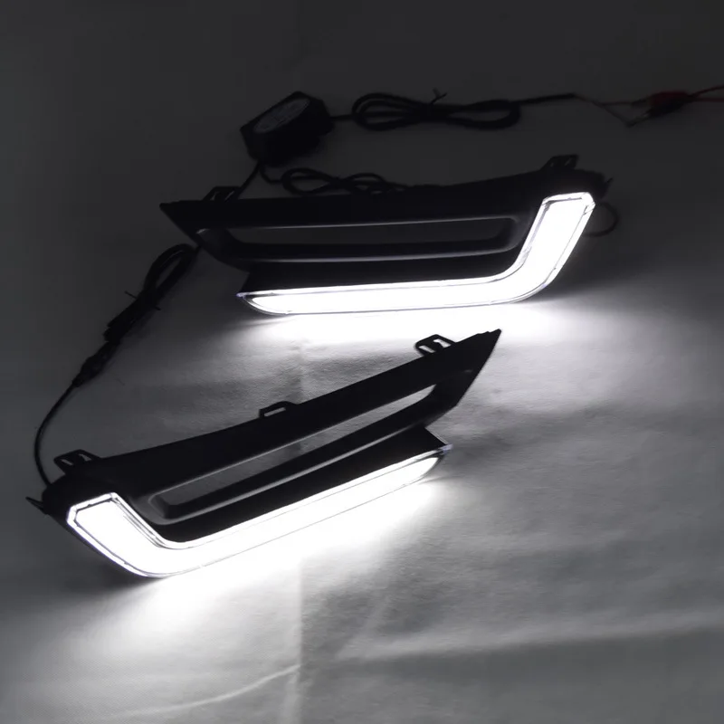 

ShenLao 1Pair Car LED DRL Daytime Running Lights Fog Lamp Case For Honda CR-V CRV 2017 2018 with Turning signal Day Light
