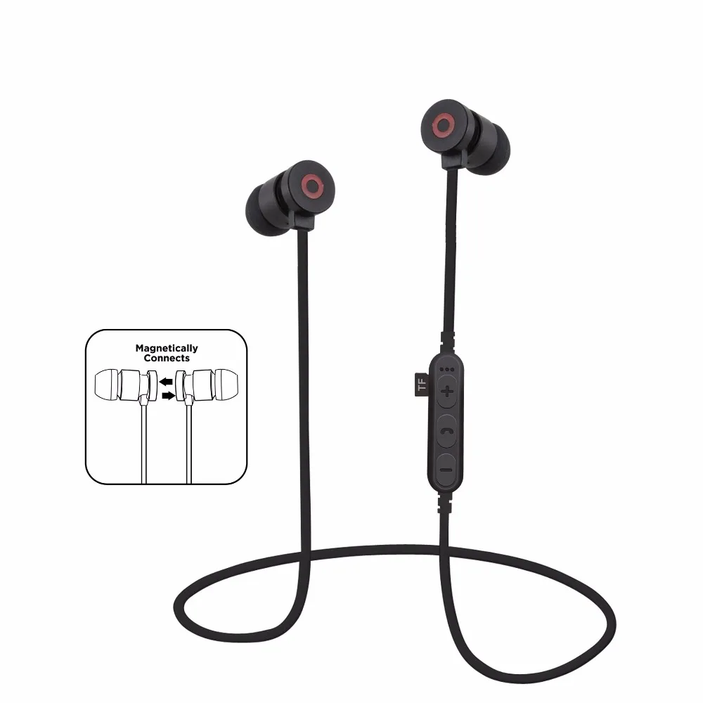 LWHWZT T9 Bluetooth Sport Neckban Music Earphone Magnet TF Card Slot Wireless Headset Micphone for xiaomi Huawei meizu 16