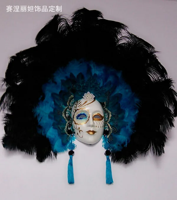 

Venice Italy handmade feather mask to sample custom cernierita theatrical theatrical ornaments
