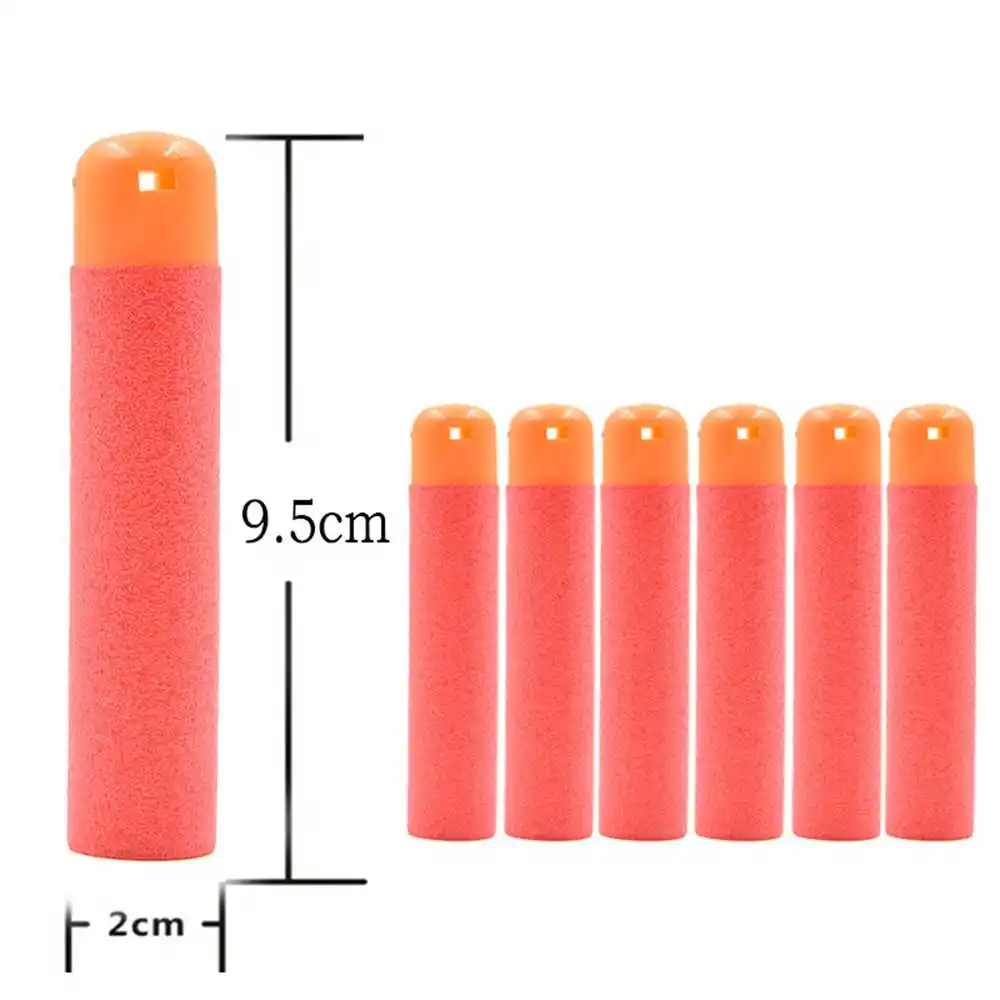 

6 Pcs Hollow Soft Head 9.5cm Refill Darts for Nerf Series Blasters NEW STYLE Kid Toy Gun Clip EVA Bullets