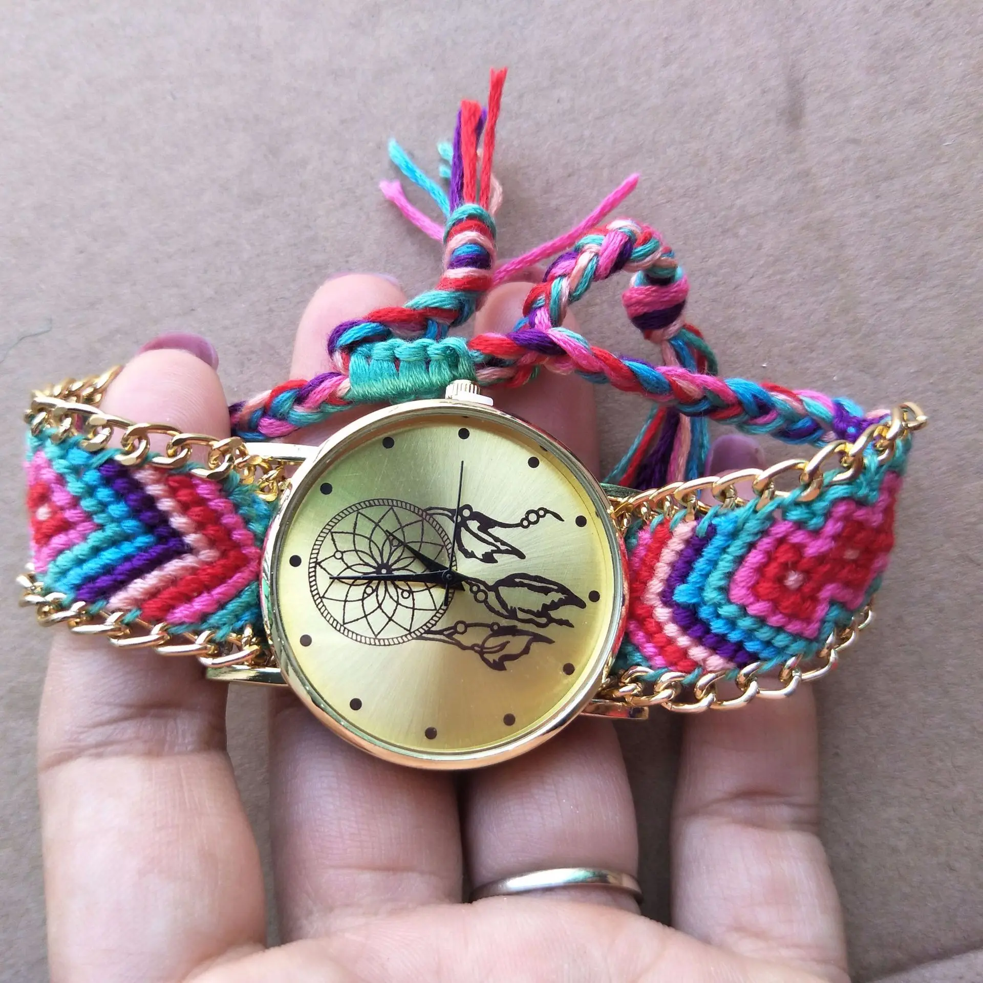 

New style hand-woven pull-rope watch belt clock girl, Dora A Dream watch metal waterproof