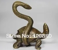 

0099 COPPER HANDWORK SNAKE TORTOISE STATUE
