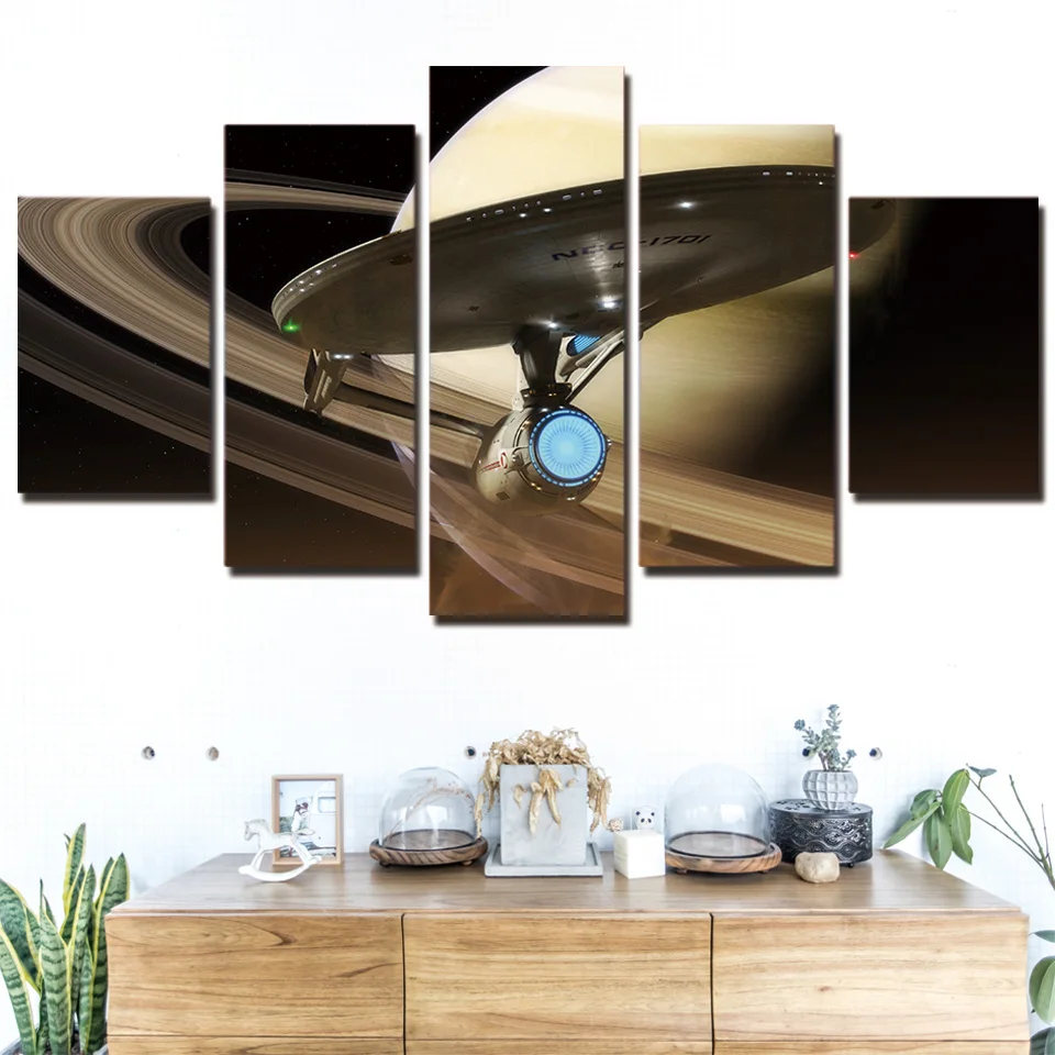 

Modular Painting Wall Art Poster HD Printed Modern Canvas 5 Panel Star Trek Living Room Pictures Home Decoration Cuadros Frame