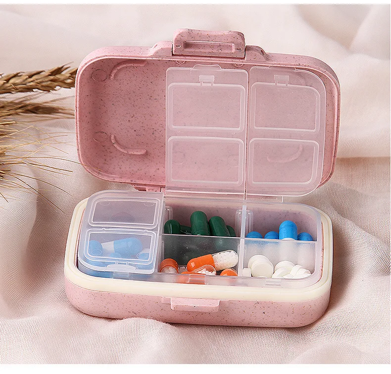 Мини-Чехол-органайзер для таблеток, недельный контейнер для хранения, маленький натуральный медицинский держатель для диеты и лекарств, оборудование для защиты от пыли