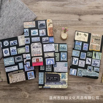 

1pcs paper Cover Planner Notebook Vintage stamp Diary Book Exercise Composition Binding Note Notepad Gift Stationery