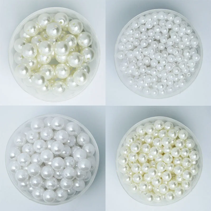 

10-1000pcs/lot 4-20MM White Ivory Color ABS Imitation Pearls Beads, Making jewelry diy beads, Jewelry Handmade necklace