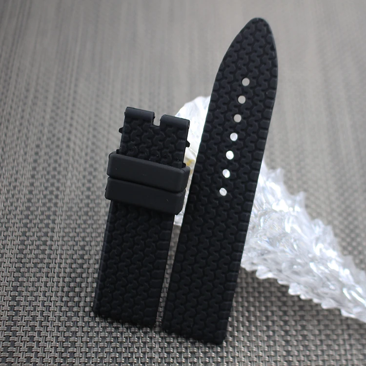 21 мм 23 мм черный резиновый ремешок для часов Chopard ремешок без пряжки водонепроницаемый браслет