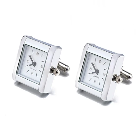 JIN& JU мужские ювелирные изделия Лидер продаж часы дизайн ювелирные изделия джентльмен запонки функциональные часы Запонки настоящие часы для мужчин s - Окраска металла: White2 Color