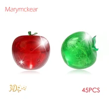 Игровой набор игрушки для детей фрукты 3D Сборка головоломка Хрустальное яблоко Пазлы блестящие головоломки Дети IQ игрушка DIY игра Детские игрушки
