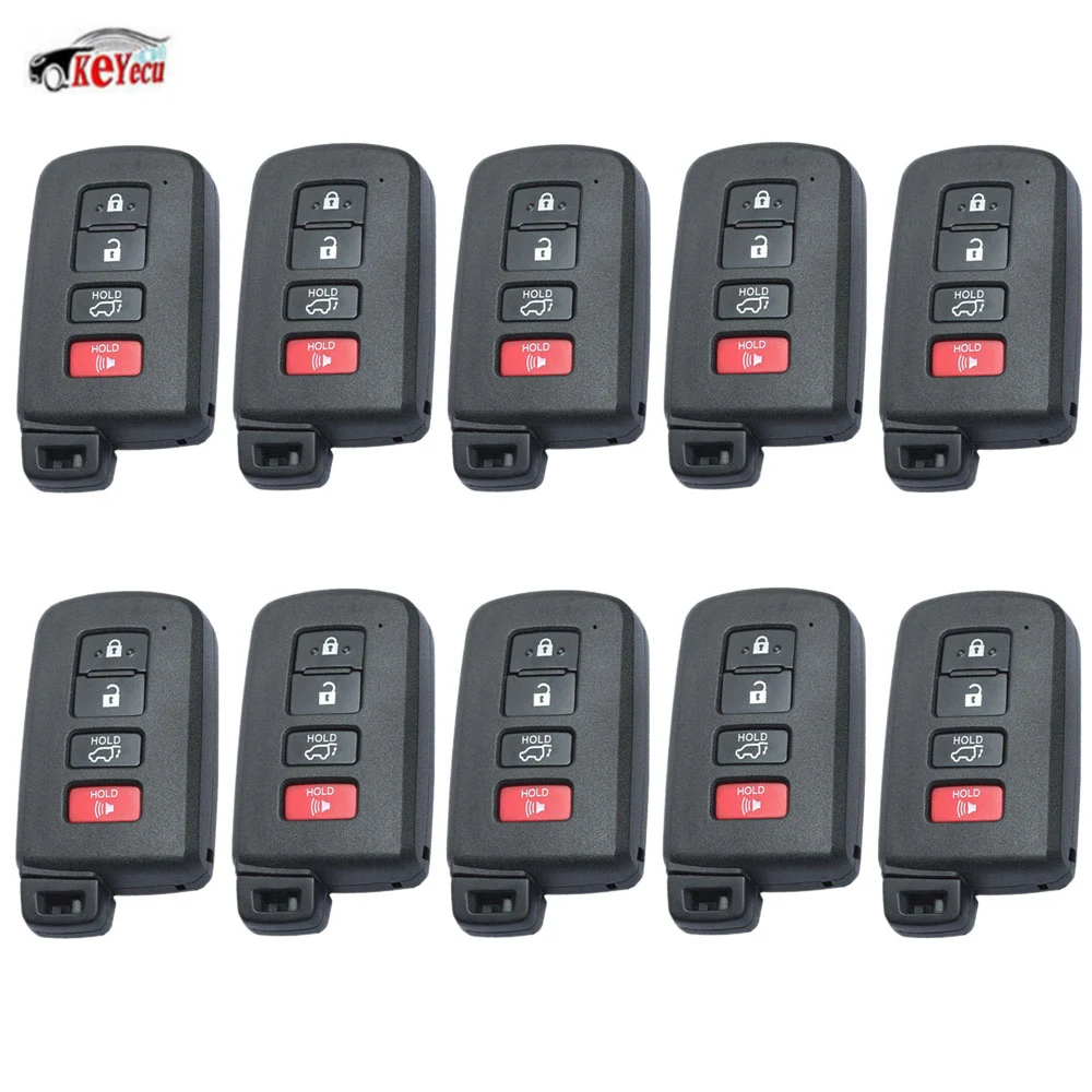 

KEYECU 10 Pcs/lot Replacement Remote Key Shell Case Fob 4 Button for Toyota Corolla Avalon Camry HYQ14FBA