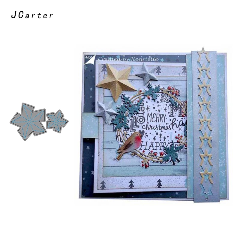 

JCarter Stereoscopic Star Metal Cutting Dies for Scrapbooking DIY Album Embossing Folder Card Photo Template Background Stencil