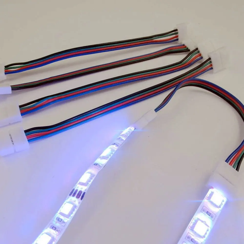 Оптовая продажа 5050RGB светодиодные ленты Разъем 4P PCB широкий 10 мм Solderless разъем для