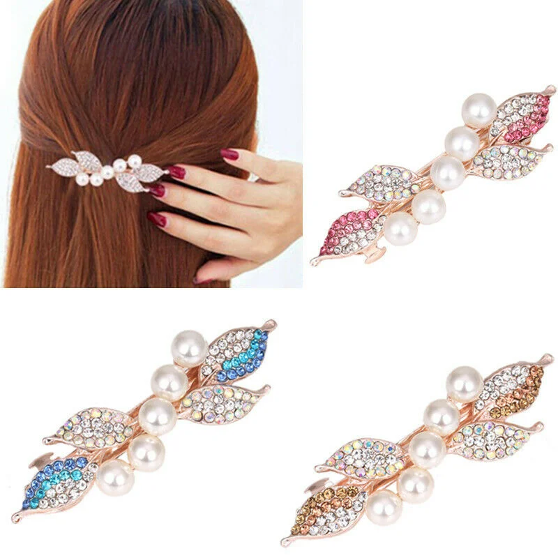 Модная жемчужная заколка для женщин аксессуары и клипсы для волос девушки горный хрусталь кристалл заколка для волос инструмент для укладки волос