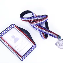 100 ПК прозрачный камень Bling шейный ремешок на заказ ID badgel спортивный солнцезащитные очки с подвеской с изображением американского флага работать с подвеской id карты