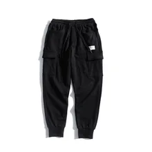 Модные повседневные брюки мужские черные брюки карго хип хоп эластичная талия свободного покроя с карманами Pantalon домашние штаны Тренировочные Брюки Прямая поставка