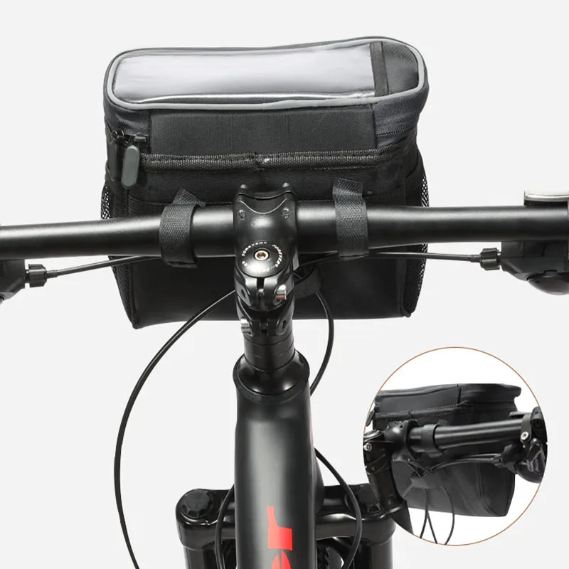 Nuevo bolso de bicicleta suspensión frontal impermeable bolsa de recepción teléfono móvil motocicleta colgante bolsa de pegatina reflectante