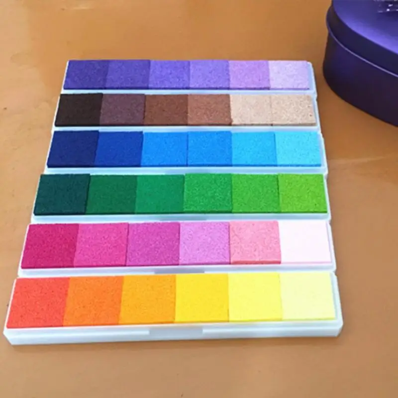 1x Home Children Kids 6 Color Ink Pad Inkpad DIY Craft Card Scrapbooking Stamp 