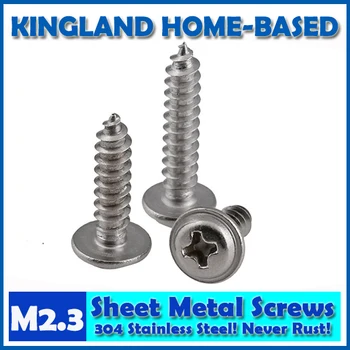 

M2.3 Phillips Cross Recessed Round Washer Head Tapping Screw With Collar 304 Stainless Steel Adapter Wood Metal Sheet Screws PWA