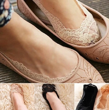 

Fashion Women Socks Summer Lady Cotton Lace Short Ankle Female Antiskid Invisible No Show Low Cut Socks Women Socks