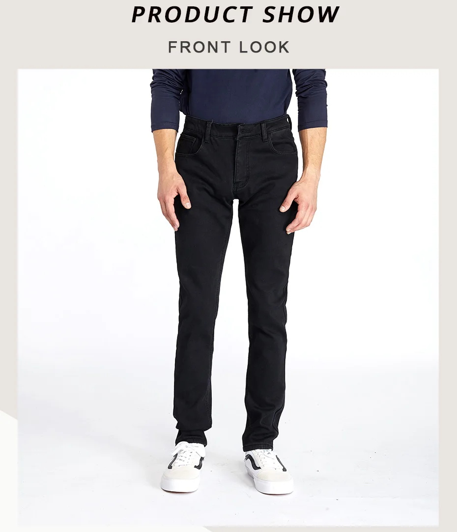Drizzte зимние мужские джинсы-стрейч теплые Фланелевое постельное белье выстроились качество джинсовые брюки размер 28-35-42 брендовые черные