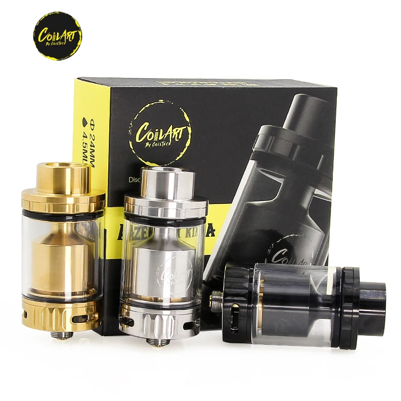 

100% Original Coilart Azeroth RTA Tank 4.5ml Capacity 24mm Diameter Triple Coil Deck E Cigarette RTA Atomizer tank