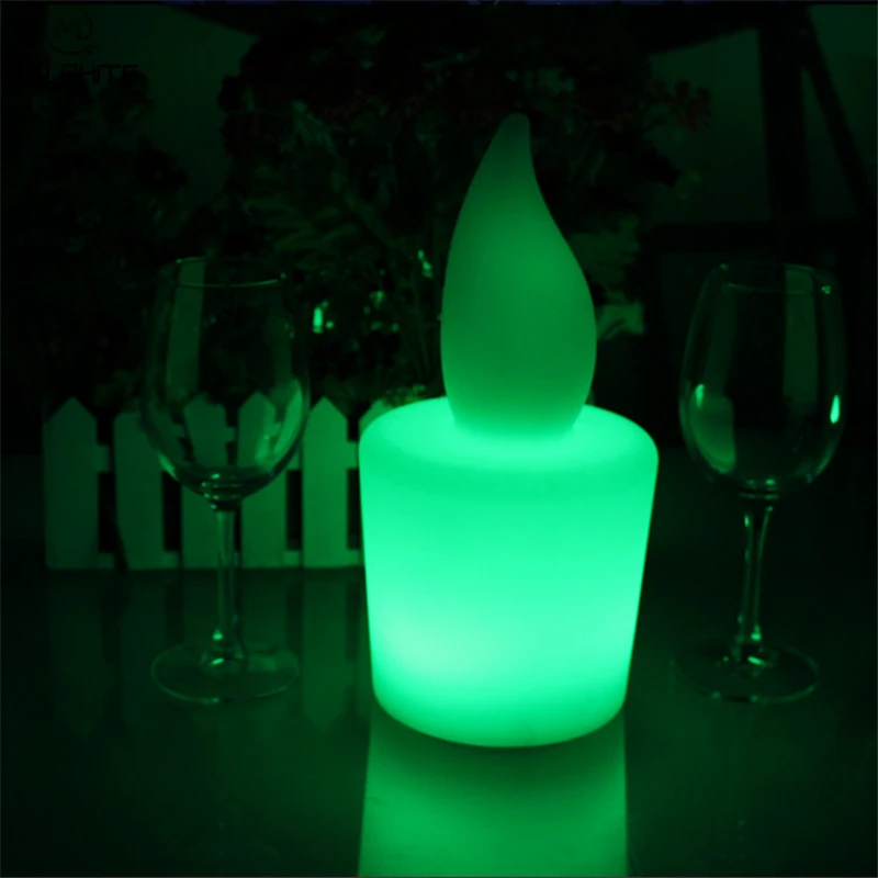 

LED Candle Night Light Remote Charge Bar Outdoor Color Decorative Night Lamp Waterproof Candle Small Moon Lamp Luminaria