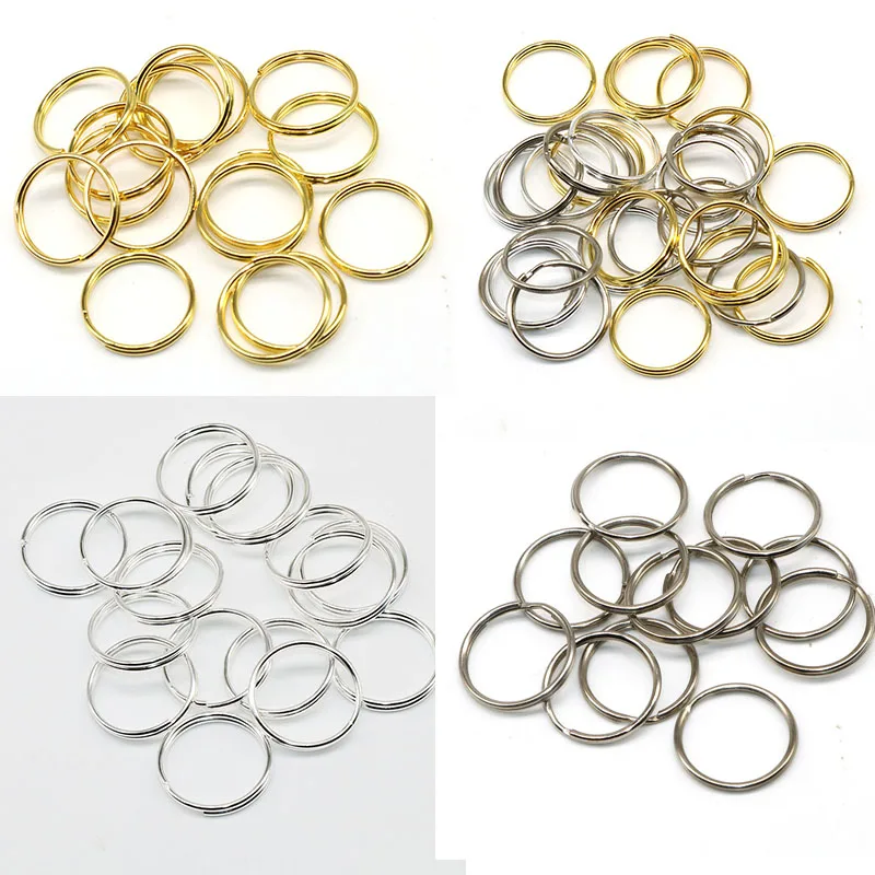 50pcs 25MM Double Loops Silver Palted Split Rings Connectors Stainless