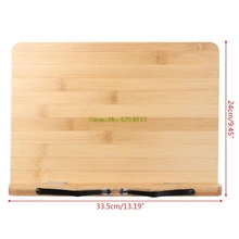 Бамбуковый регулируемый держатель для чтения, поднос, бумажные зажимы, складной планшет, поваренная книга, портативная прочная Подставка для книг