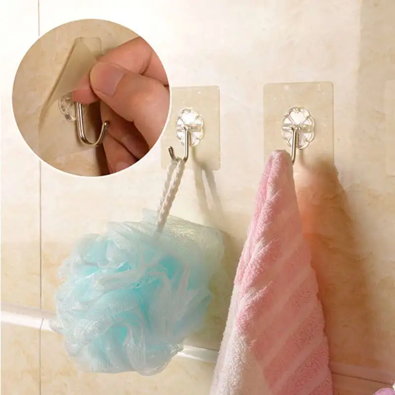 

Strong Adhesive Wall Hook Transparent Removable Hanger Hooks for Bathroom Kitchen DAG-ship