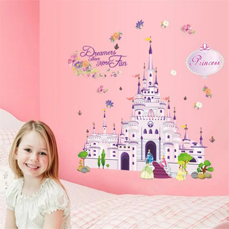 

ZOOYOO Interesting girl children's room landscaping decorative wall stickers love princess dream castle map manor (50 * 70)