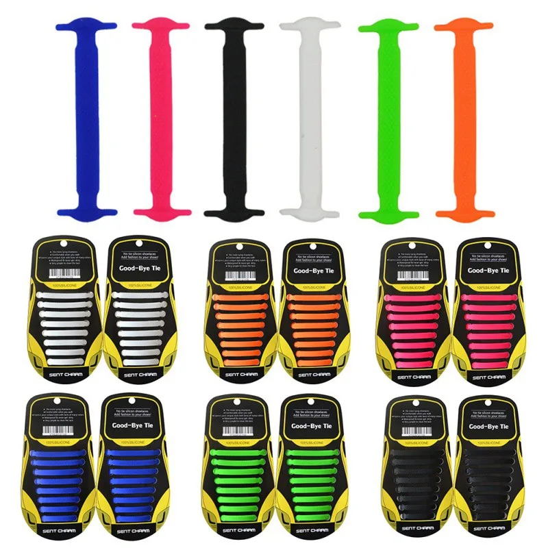 

New Shoe Accessories Elastic Silicone Lace Waterproof Easy To Install Without Tie Rubber Lace Shoe Movement Trend
