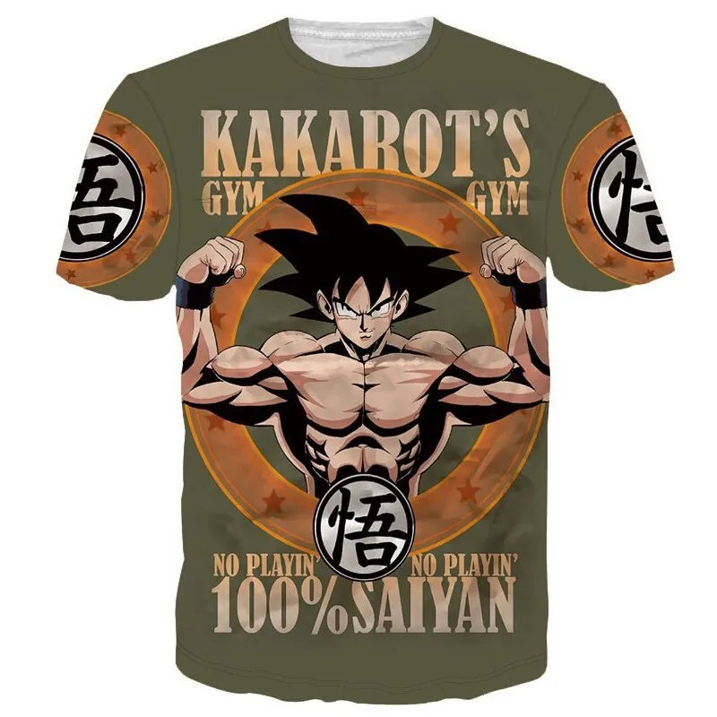 Dragon Ball Z Son Goku мужская летняя футболка Супер Saiyan ребенок Gokou Мастер Роши футболки с коротким рукавом футболки размера плюс
