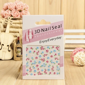 

30 Sheets 3D Nail Stickers Colorful Flower Bow Series Adhesive Nail Sticker Decoration Mix Designs Nail Decals Manicure ##NTK03#