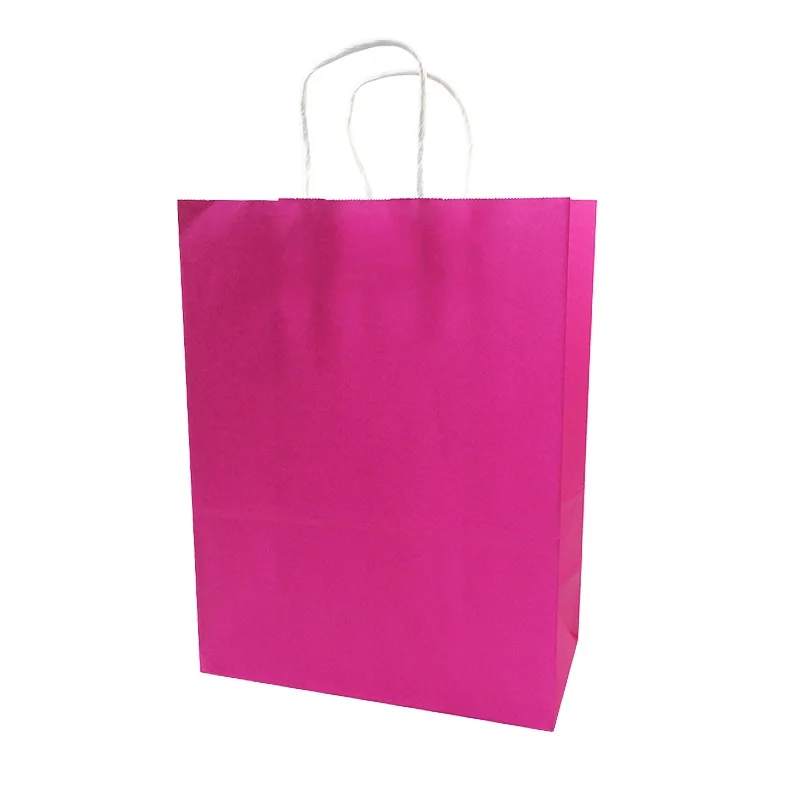 Hot Pink 10 шт/партия подарочные бумажные пакеты с ручками 33*25*12 см вертикальные Multifuntion экологически чистые вечерние подарочные бумажный пакет, для упаковки мешков - Цвет: Hot Pink