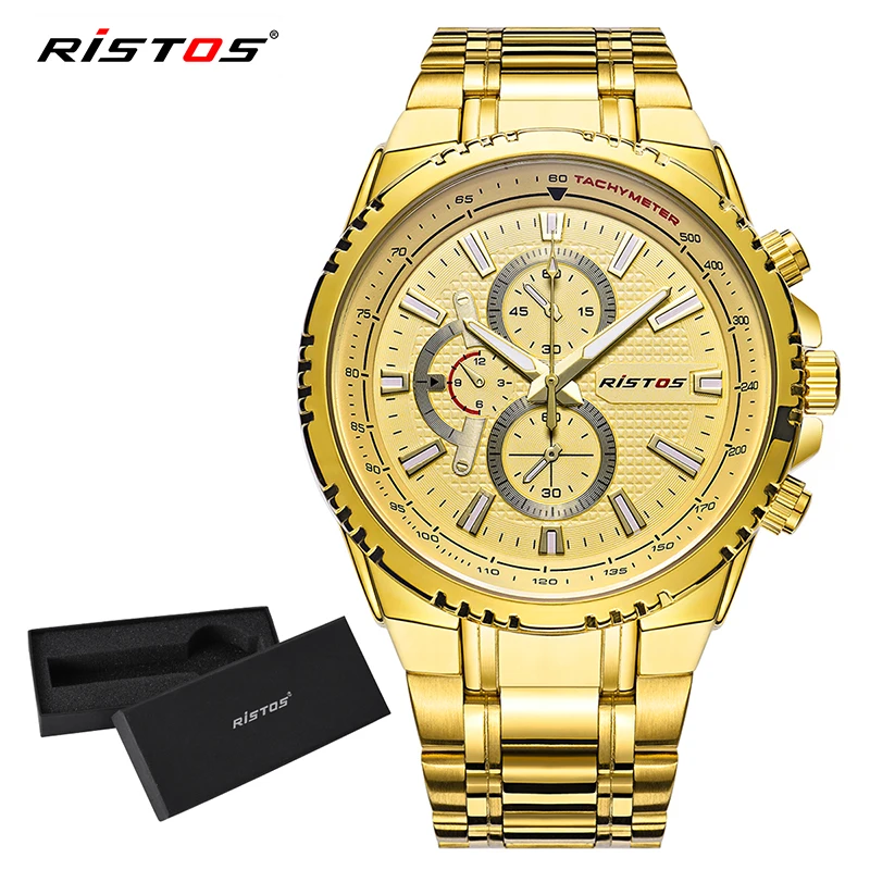 Мужские кварцевые часы RISTOS из нержавеющей стали Reloj Masculino экстремальные виды