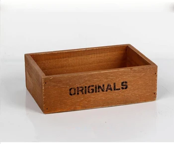 

Solid Wood Retro Grocery Store Rectangular Wooden Debris Desktop Stationery Storage Boxes Candy Box Wedding Party Decoration