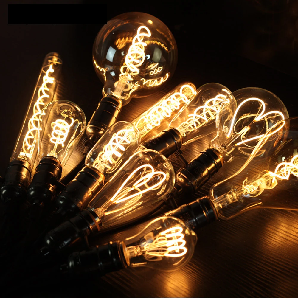 

Industrial Retro Bulb Light Living Room E27 Dimming Bedroom Pendant Led Lights Coffee Shop Bar Holiday Lights Christmas Lamp