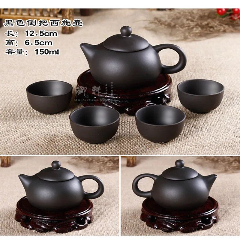 Promotion 1 Teapot and 4 Cups 24 styles Yixing Handpainted Zhu Mud Teapot West Pot Filter