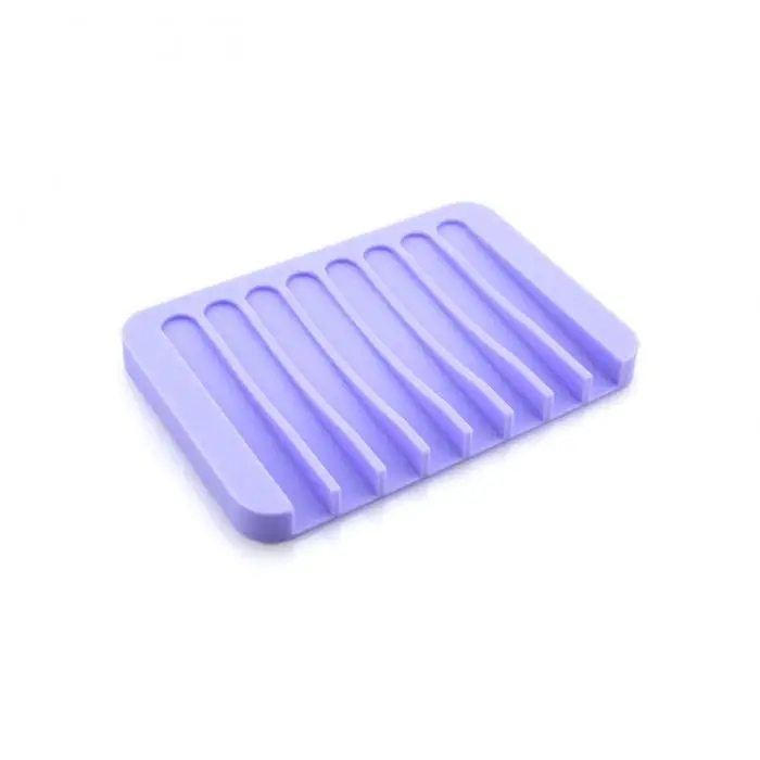 Reusable Eco-friendly Silicone Bathroom Soap Dish Plate Holder Tray Storage Case can CSV